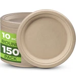 100% Compostable Paper Plates 150 Pack, Inch Heavy Duty Biodegradable Micr... New. Price: $44.79.