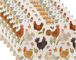 Cute Roosters Chickens Hen Placemats Set 12"X18", New. Price: $27.02.