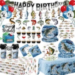 Fishing Birthday Party Decorations Includes Plates, Napkins, Cups, Cutlery, T... New. Price: $29.58.