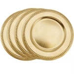 Saro Lifestyle Dots Design Charger Plate (set Of 4), Gold, 14" Round New. Price: $26.04.