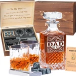 Ponpur Gifts For Men Dad, Whiskey Decanter Set With 2 Glasses Large, Clear New. Price: $74.98.