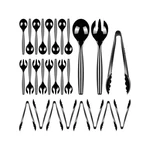 Black Disposable Plastic Serving Utensils Set Includes Spoons Forks Tongs Pa New. Price: $58.09.