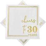 White Gold Cheers To 30 Years Cocktail Paper Napkins, 5X5 Inches, 50 Counts, 3-P New. Price: $30.99.