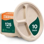 School Lunch Trays Compostable Paper Plates 10 Inch 125 Pack Bagasse New. Price: $51.99.