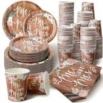 Zhehao 250 Pcs Rustic Bridal Shower Paper Plates Napkins Set And Mrs Party New. Price: $43.84.