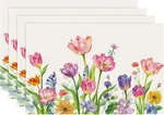 Bonhause Tulips Spring Floral Placemats Of 4, 12X18 Inch Watercolor Pink Pur New. Price: $17.49.