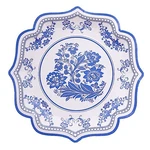 25 White 10" Paper Dessert Plates Blue Floral Print Scalloped Rim Party Events New. Price: $13.30.