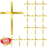 Blulu 16 Baptism Toppers Gold Mirror Acrylic Cross Cupcake Picks New. Price: $20.00.