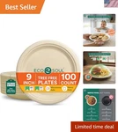 Compostable Paper Plates 9 Inch, 100 Pack Heavy Duty Disposable Dinner Pape... New. Price: $35.19.
