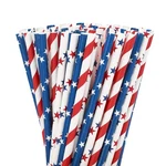 200PCS Independence Day Paper Straws Star Stripe Disposable Red Blue Whit New. Price: $20.99.