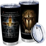 Equoza Christian Tumbler Gifts, Flask Warrior Of 20 Ounces, Black/god Faith New. Price: $25.63.