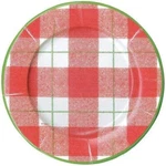 Caspari Round Paper Salad/dessert Plates, Plaid Check Red - 2 Packs (14800SP) New. Price: $19.00.