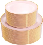 100PCS Pink & Gold Heavy Duty Disposable Plates For Parties Weddings New. Price: $62.99.