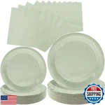 Wyqjhkv Sage Green Paper PLATES,100 PCS-50 Dessert New. Price: $27.99.