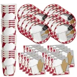 Chef Cooking Birthday Party Supplies Tableware Kit Plates Cups 16 Guests New. Price: $32.17.