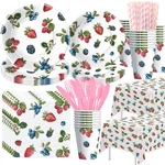 Yjrjsc Birthday Party Supplies - Blueberry Strawberry Decorations... New. Price: $35.11.