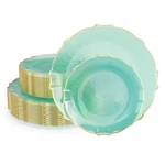 Exquisite Tinted Plates 40 Piece Plastic Disposable For Party Set ... New. Price: $77.81.