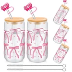 Skylety 2 Pcs Color Changing Glass Cups, 16 Oz/ 500 Ml, Clear, Pink New. Price: $28.83.