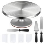 Puroma Cake Turntable, 12'' Aluminium Alloy Stand, Decorating Kit W... New. Price: $52.27.