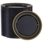 100PCS Black Plastic Dessert Plates, Disposable Salad With Gold Rim, Pr... New. Price: $41.69.