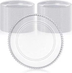 Hoolerry 50-PACK Clear Charger Plates Bulk 13" Plastic Round Beaded Transparent Open. Price: $89.00.