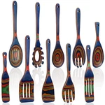 10 Pcs Pakkawood Kitchen Utensils Set Blue Rainbow Wooden Spoons Fo... New. Price: $76.70.
