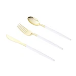 Gold Plastic Silverware Set 90 Pcs Heavy Duty Disposable 30 Forks Knives New. Price: $47.99.