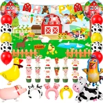 Farm Party Decorations Birthday Supplies Balloons Animal Set New. Price: $18.50.