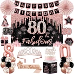 80TH Birthday For WOMEN,32PCS Party Decorations,includ New. Price: $34.99.
