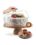 Acacia Wood Cake Stand With Lid - DOME,12IN Round C... Fast Ship New. Price: $75.76.
