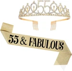 Uvatahona 55TH Birthday Sash And Tiara For Women, & Fabulous Crown, New. Price: $18.55.