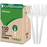 100% Compostable No Plastic Knives Forks Spoons Utensils, Heavyweight Hea... New. Price: $31.28.