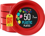 Exquisite Party Solids Red Plastic Plates For Supplies 7" Disposable New. Price: $16.86.