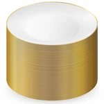 Munfix 100 Gold Plastic Set, 10.25 Inch Disposable Dinner Plates, Eleg... New. Price: $58.17.