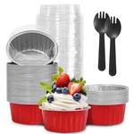 Valentine's Day 50X Mini 5OZ Aluminum Foil Cupcake Baking Cups, Pans W/ Lid New. Price: $17.98.