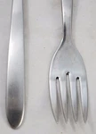 Set Of (4) Amefa Stainless Salad/dessert Forks Holland Jl Satin Finish Tapered Used. Price: $9.99.