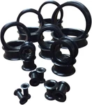 Pair Black Soft Silicone Ear Tunnels Plugs - Up To Size 50MM! New. Price: $17.99.