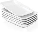 Salad Plates Small Serving Dishes Dessert Rectangular White 6CT 8 Delling New. Price: $41.91.