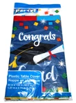 Party! "congrats Grad" Blue/multicolor Confetti Plastic Table Cover 54 X 108 In New. Price: $14.98.