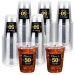 60 Pack 50TH Birthday Cup 12 Oz Cheers To Years Disposable Clear Plastic C... New. Price: $19.35.