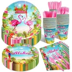 175 Pcs Aloha Tropical Flamingo Party Supplies Set - Serves 25, Hawaiian Luau... New. Price: $29.02.