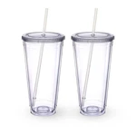 Zukro Clear Acrylic Tumbler With Straw And Lid 32 Oz, Double Walled Insulated... New. Price: $33.40.