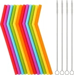 Reusable Silicone Straws For Toddlers & Kids - 12 Pcs Flexible Short Drink 6.6" New. Price: $10.50.