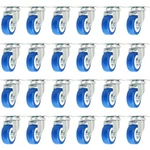 24 Pack Caster Swivel Plate On Blue Polyurethane Wheels 2" Size. Price: $26.99.