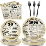 Chunnin 96PCS 30TH Birthday Plates And Napkins Back 1996 Party Decorations... New. Price: $27.38.