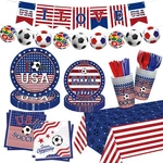 Bzhouyy Usa Soccer Party Supplies 146PCS For 24 Guests, 1, Red And Blue New. Price: $34.90.