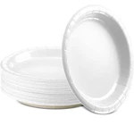 Paper Dinner Plates White, 8 1/2 Inches Disposable, Strong And S... New. Price: $20.87.