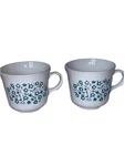 Corelle, By Corning, Blue Heather Floral Coffee/tea Cups, Set Two Used. Price: $5.10.
