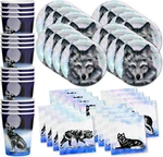 Wolf Birthday Party Supplies Set Plates Napkins Cups Tableware Kit For 16 New. Price: $21.35.