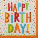 Happy Birthday Fun Luncheon Napkins With Printed Colorful Confetti - 16PCS New. Price: $7.75.